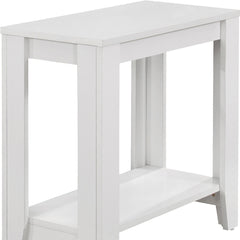 22" White Wood End Table With Shelf