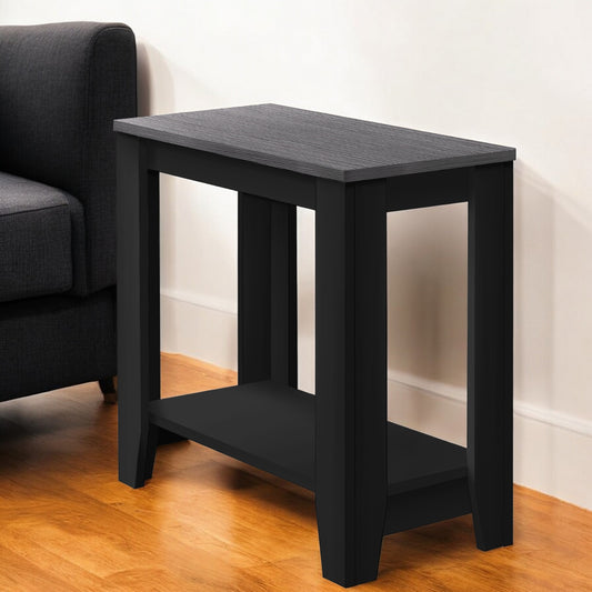 22" Black And Gray End Table With Shelf