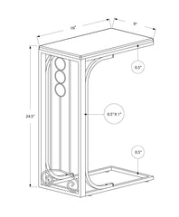 16" X 9" X 24.5" Blacksilver Mdf And Metal Accent Table