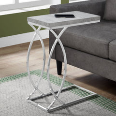 18.25" X 10.25" X 25" Grey Mdf Laminate Metal Accent Table