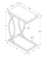 18.25" X 10.25" X 25" Grey Mdf Laminate Metal Accent Table