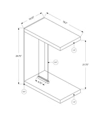 18.5" X 10.25" X 24.75" White Finish And Tempered Glass Accent Table