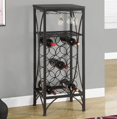 41" Black Stainless Steel Wine Rack