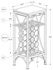 41" Black Stainless Steel Wine Rack