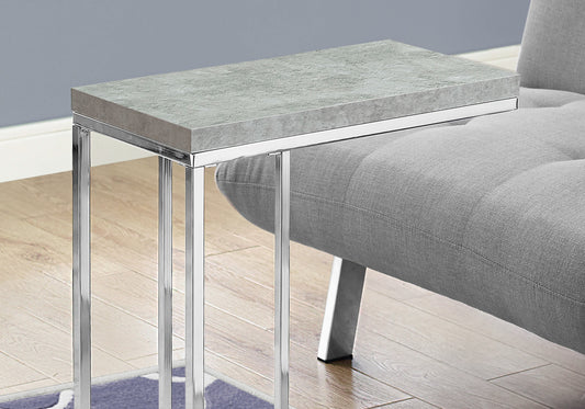 18.25" X 10.25" X 25.25" Grey Particle Board Metal  Accent Table