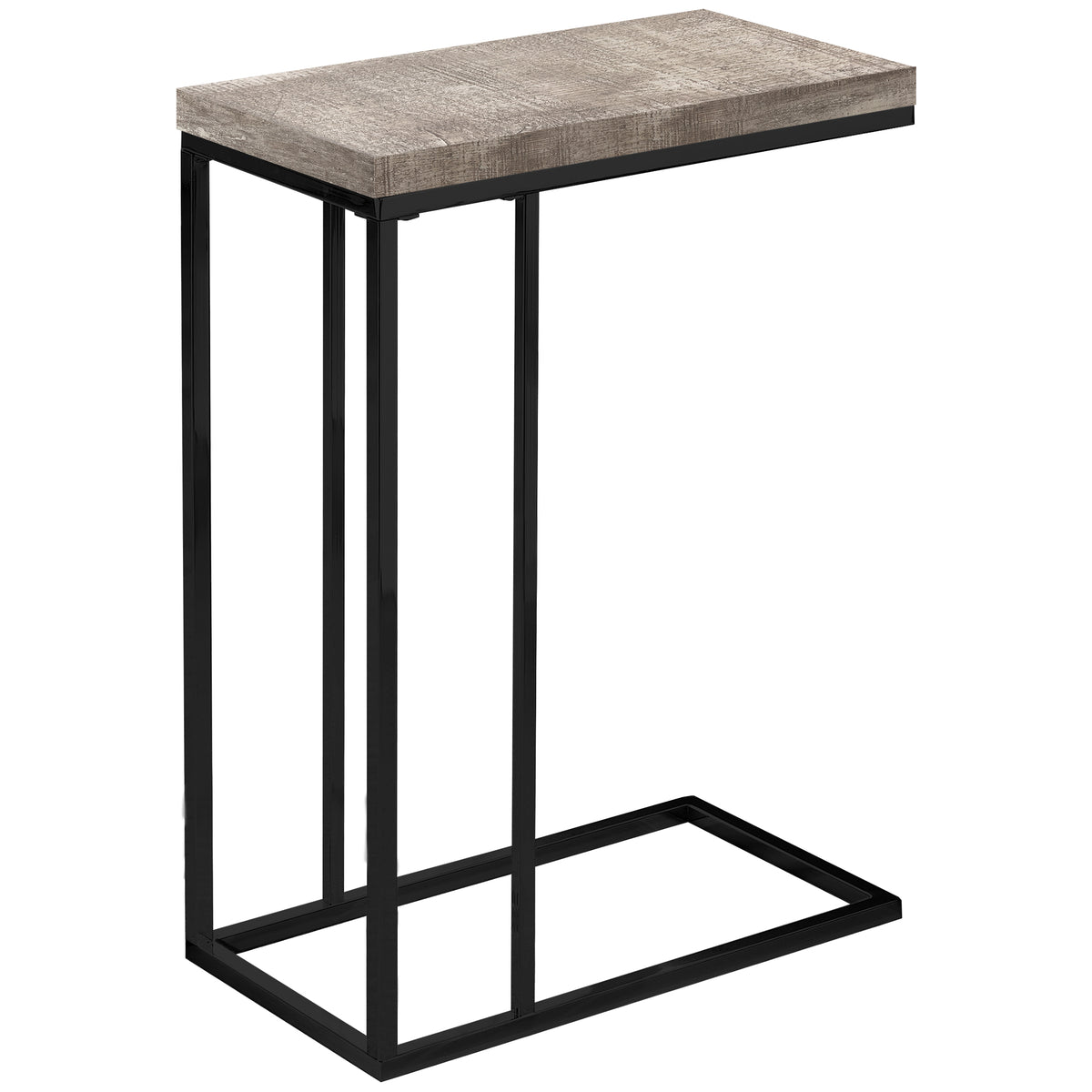 18.25" X 10.25" X 25.25" Taupeblack Particle Board Metal  Accent Table