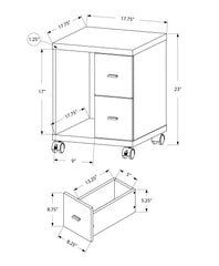 17.75" X 17.75" X 23" White Particle Board Hollow Core 2 Drawers  Office Cabinet