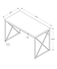 24" White and Silver Computer Desk