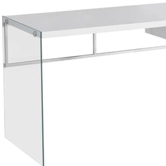 48" White and Clear Computer Desk