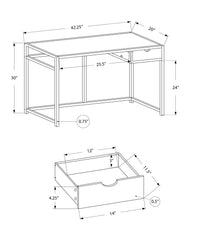 20" Taupe and Black Computer Desk