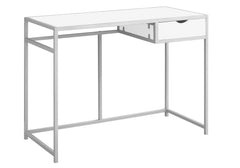 20" White and Silver Computer Desk