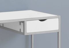 20" White and Silver Computer Desk