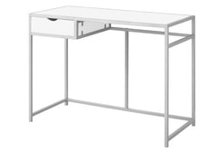 20" White and Silver Computer Desk