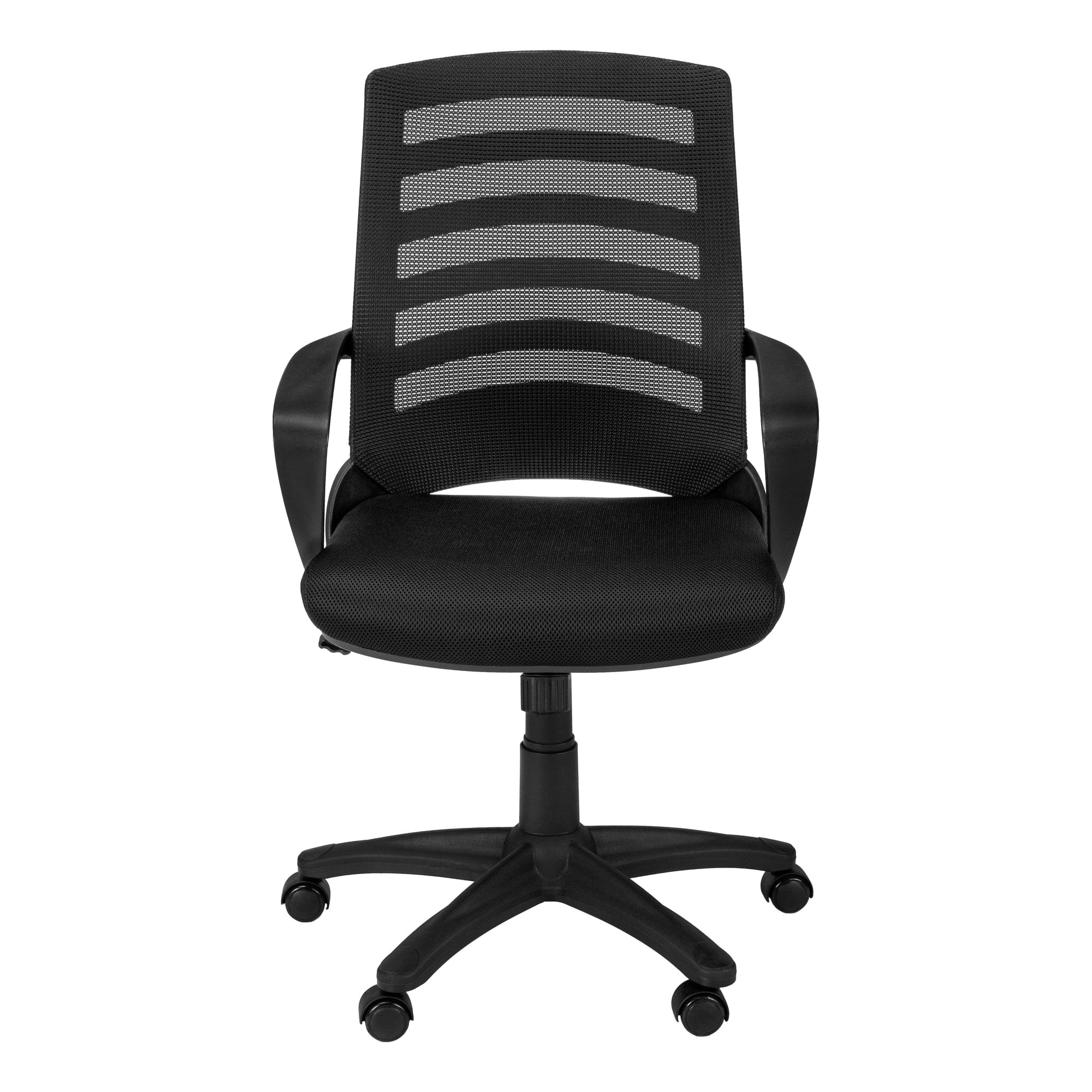 Black Polyester Seat Swivel Adjustable Task Chair Mesh Back Plastic Frame - Homeroots