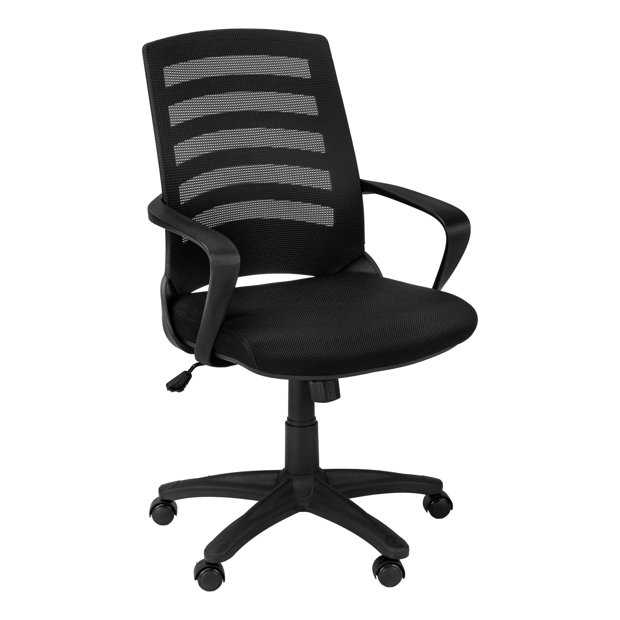 Black Polyester Seat Swivel Adjustable Task Chair Mesh Back Plastic Frame - Homeroots