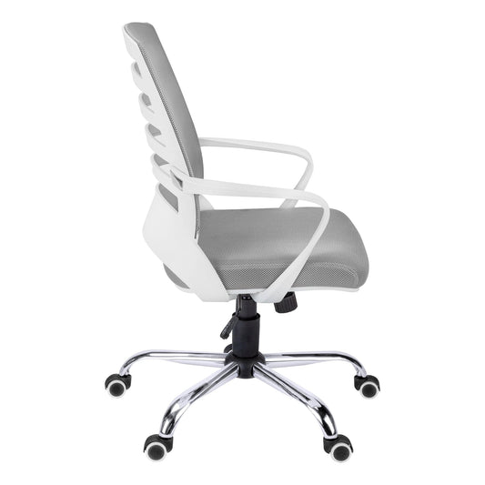 Black Polyester Seat Swivel Adjustable Task Chair Mesh Back Plastic Frame - Homeroots