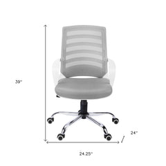 Black Polyester Seat Swivel Adjustable Task Chair Mesh Back Plastic Frame