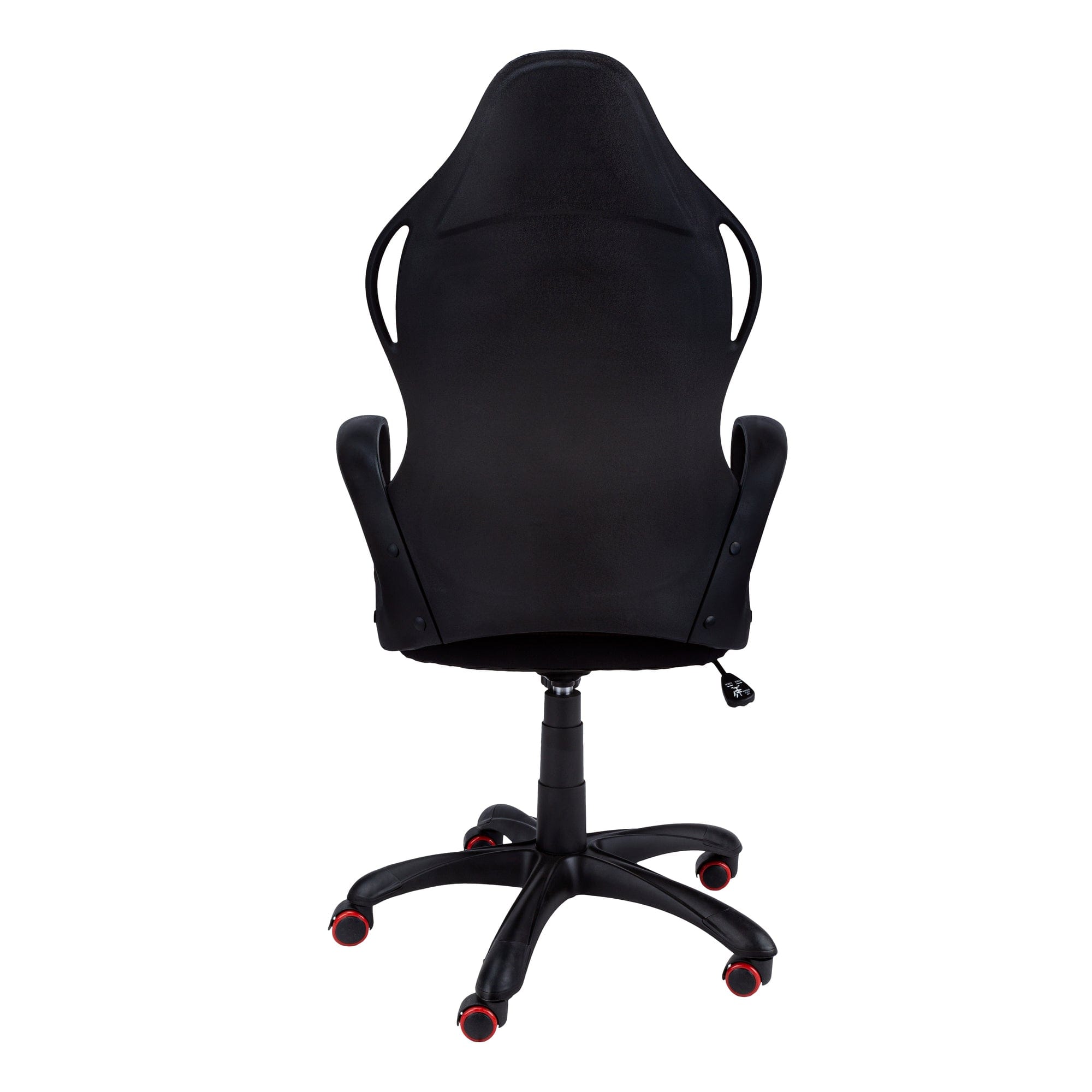 Black Fabric Tufted Seat Swivel Adjustable Gaming Chair Fabric Back Plastic Frame