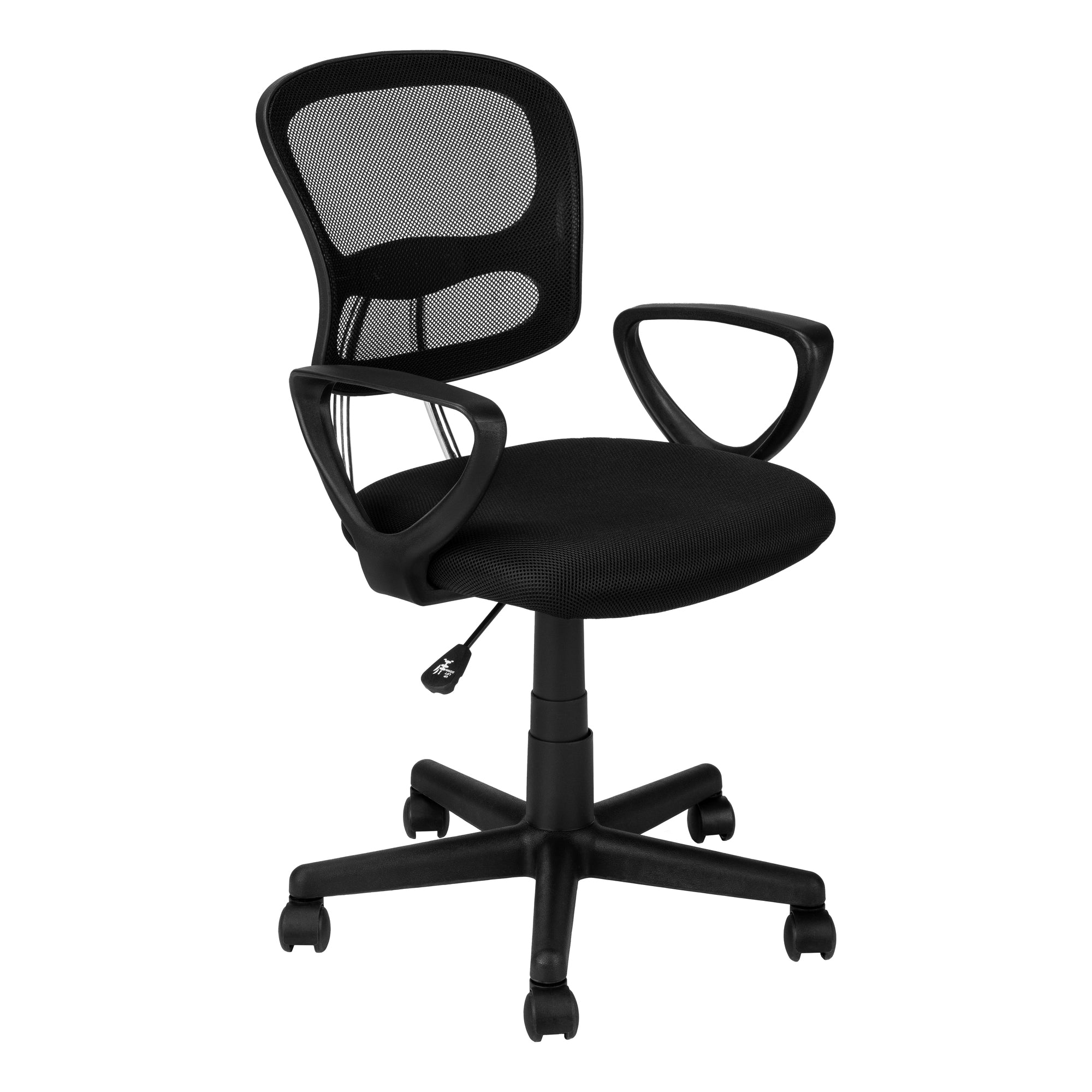 Black Polyester Seat Swivel Adjustable Task Chair Mesh Back Plastic Frame