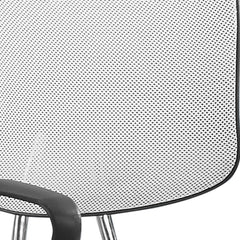 White Polyester Seat Swivel Adjustable Task Chair Mesh Back Plastic Frame