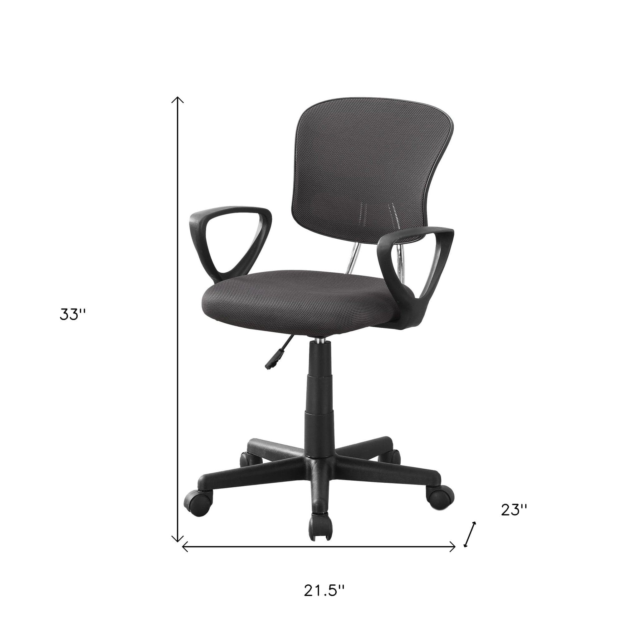 White Polyester Seat Swivel Adjustable Task Chair Mesh Back Plastic Frame