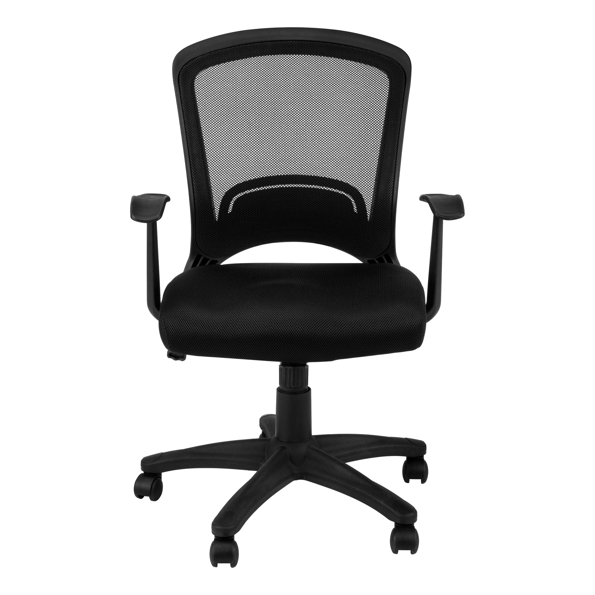 Black Polyester Seat Swivel Adjustable Task Chair Mesh Back Plastic Frame