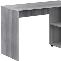 34" Gray L Shape Computer Desk With Two Drawers