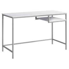 22" White and Silver Computer Desk