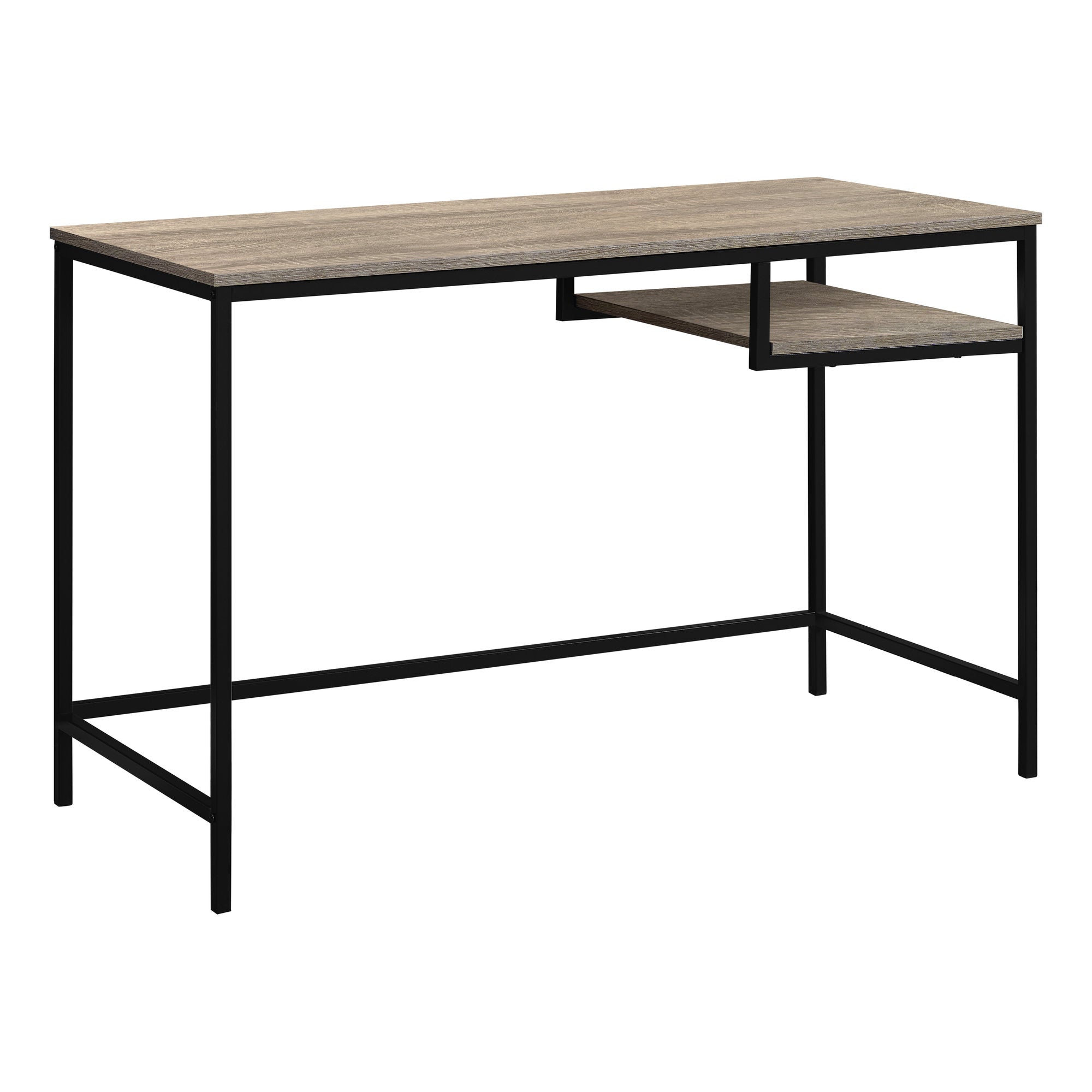 22" Taupe and Black Computer Desk