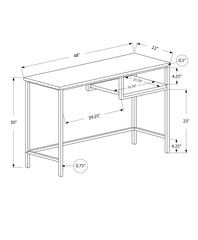 22" Taupe and Black Computer Desk