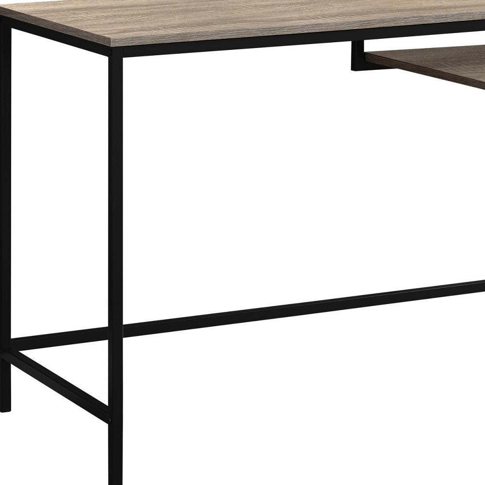 22" Taupe and Black Computer Desk