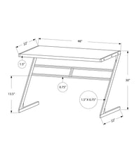 22" White and Silver Computer Desk