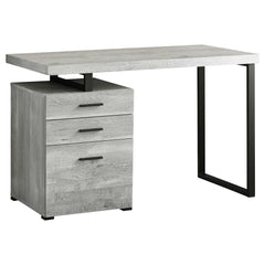 47" Gray and Black Computer Desk With Three Drawers