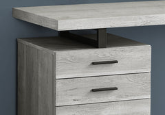 47" Gray and Black Computer Desk With Three Drawers