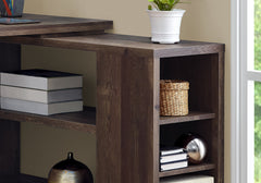 47" Brown L Shape Computer Desk With Three Drawers