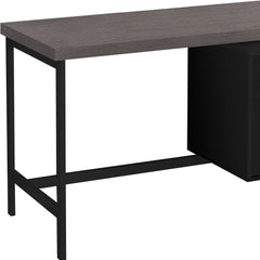 24" Gray and Black Computer Desk With Two Drawers