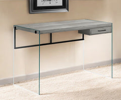 24" Gray and Clear Computer Desk - Homeroots