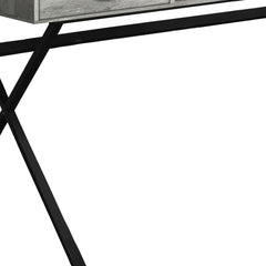 24" Gray and Black Computer Desk With Two Drawers