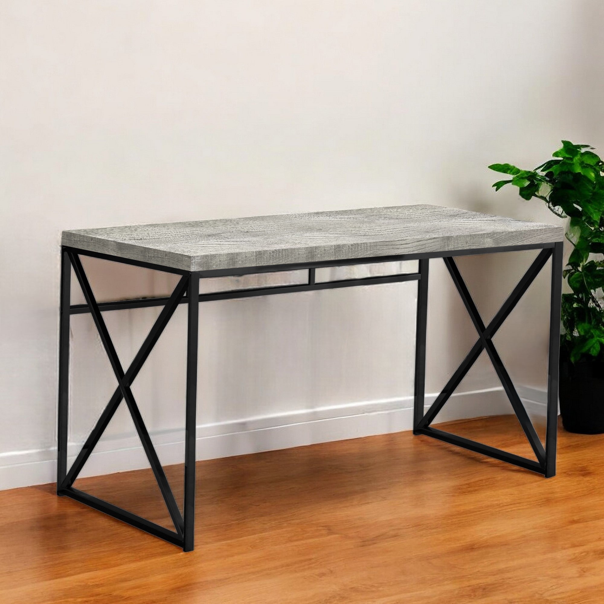 24" Gray and Black Computer Desk