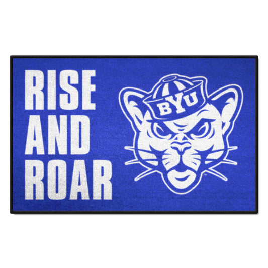 BYU Cougars Starter Mat Accent Rug - 19in. x 30in. Slogan Starter Mat