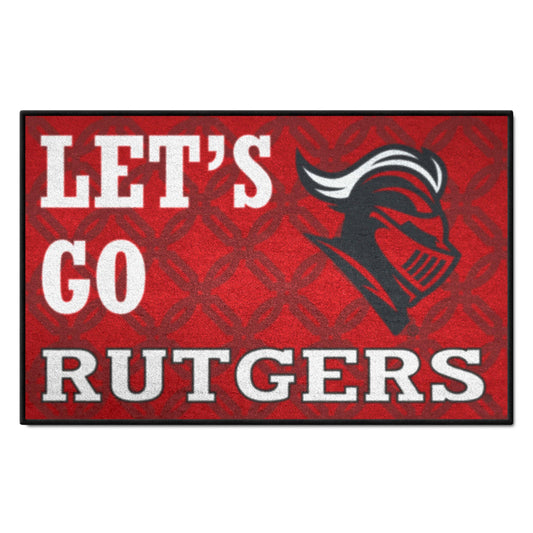 Rutgers Starter Mat Accent Rug - 19in. x 30in. Slogan Design