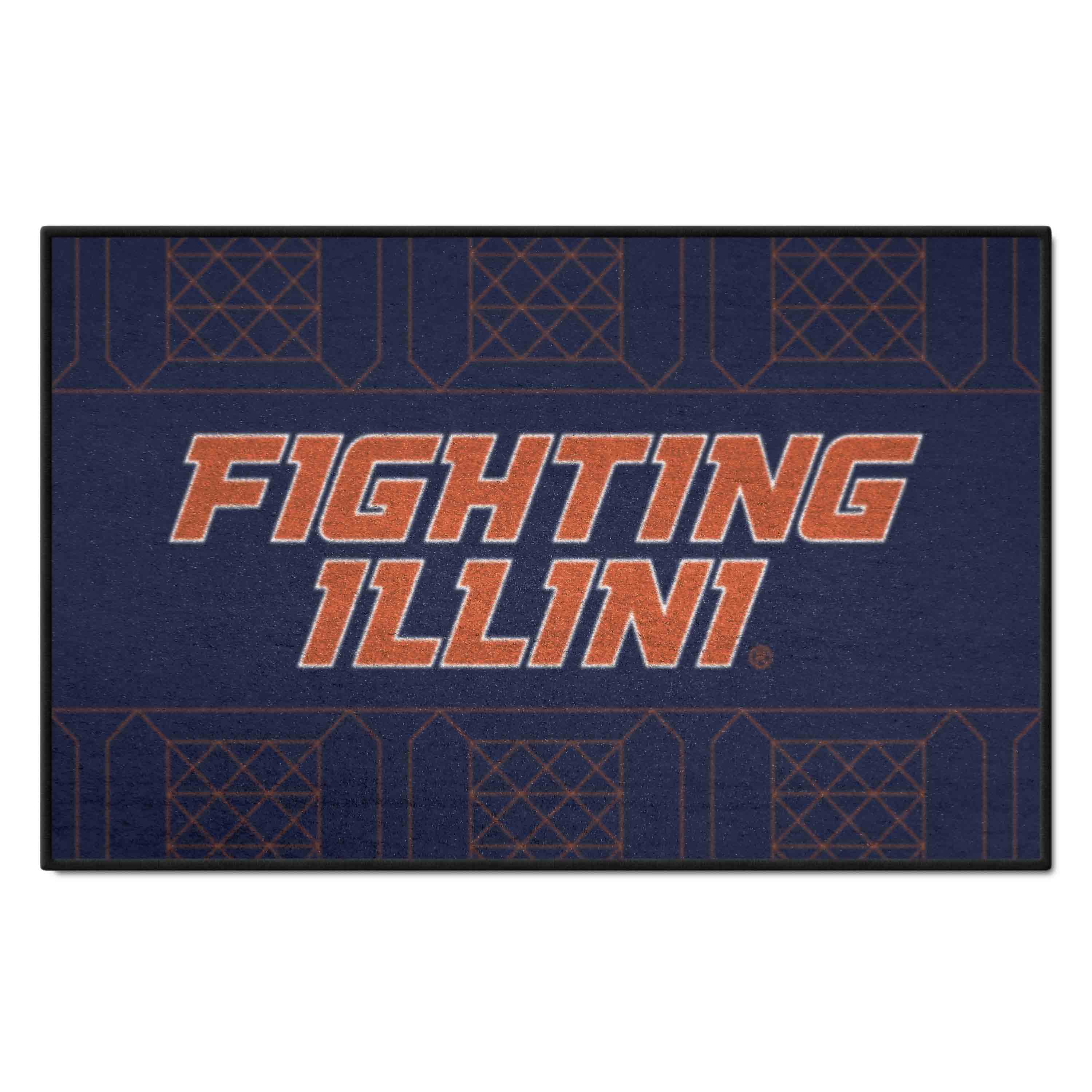 Illinois Starter Mat Accent Rug - 19in. x 30in. Slogan Design