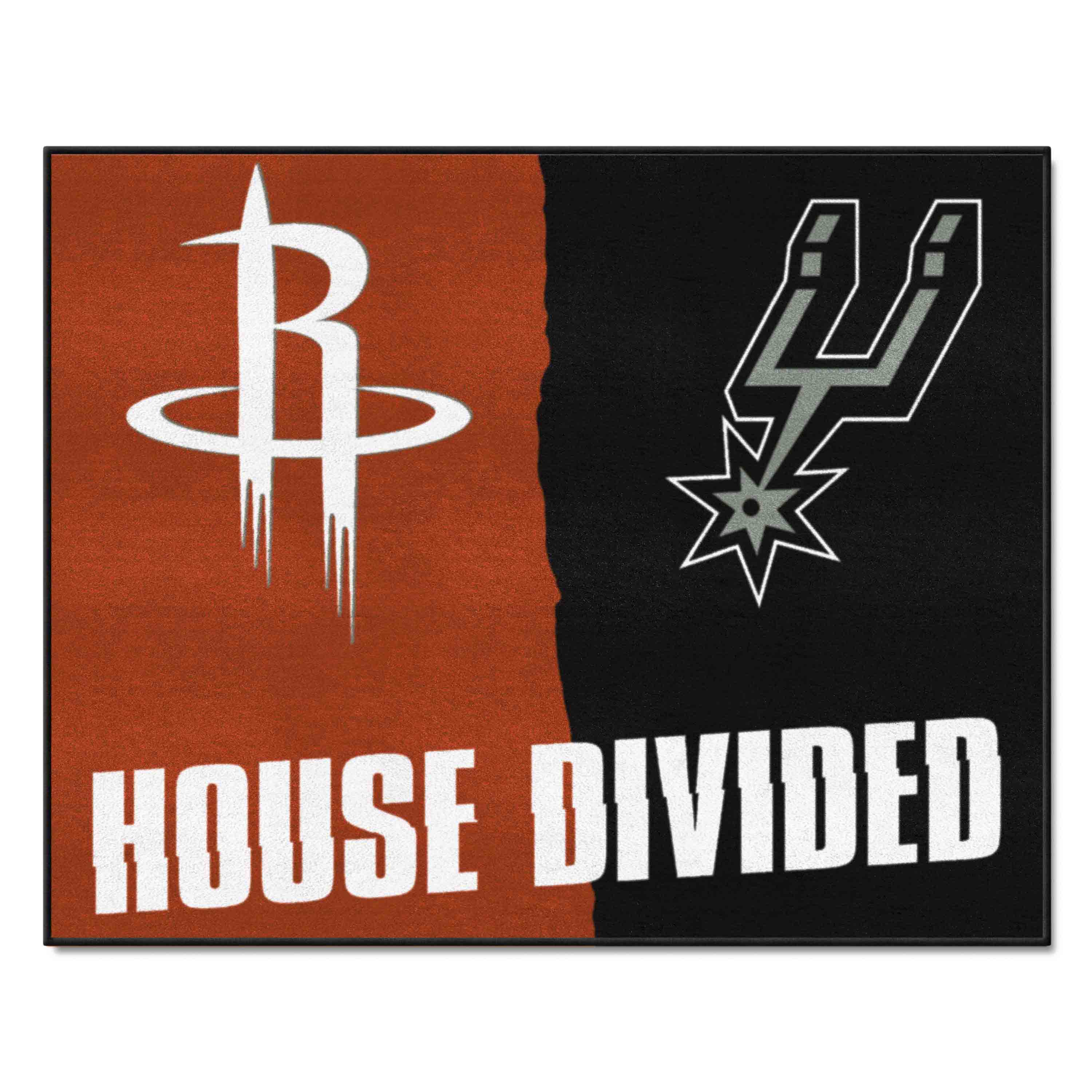 NBA House Divided - Houston Rockets / Spurs House Divided Rug - 34 in. x 42.5 in. - NBA House Divided - Rockets / Spurs