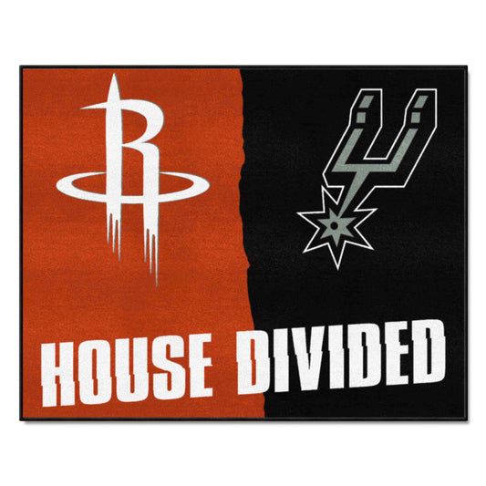 NBA House Divided - Houston Rockets / Spurs House Divided Rug - 34 in. x 42.5 in. - NBA House Divided - Rockets / Spurs