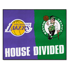 NBA House Divided - LA Lakers / Celtics House Divided Rug - 34 in. x 42.5 in. - NBA House Divided - Lakers / Celtics