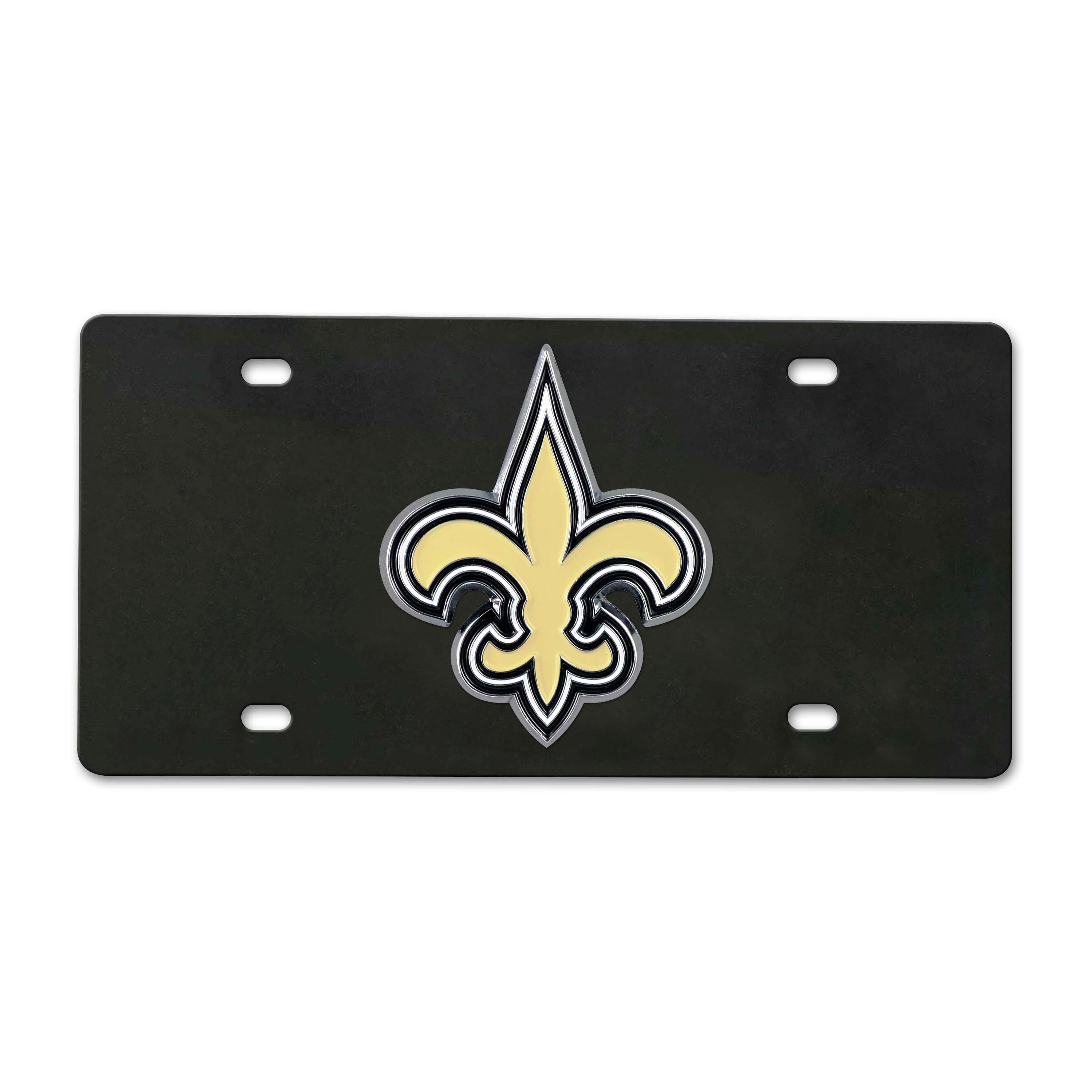 New Orleans Saints 3D Black License Plate