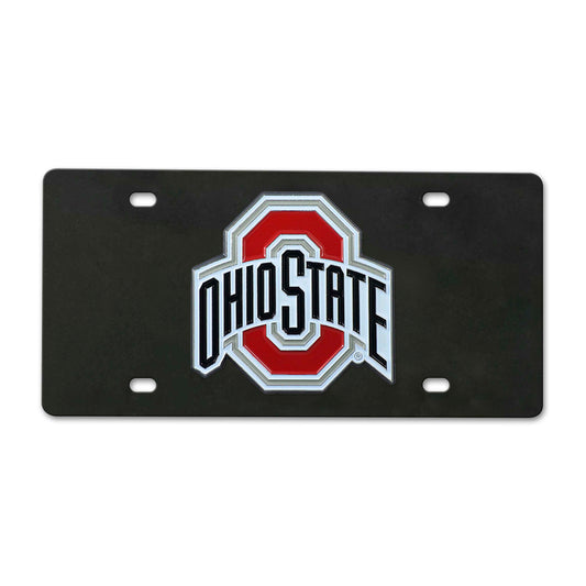 Ohio State Buckeyes 3D Black License Plate