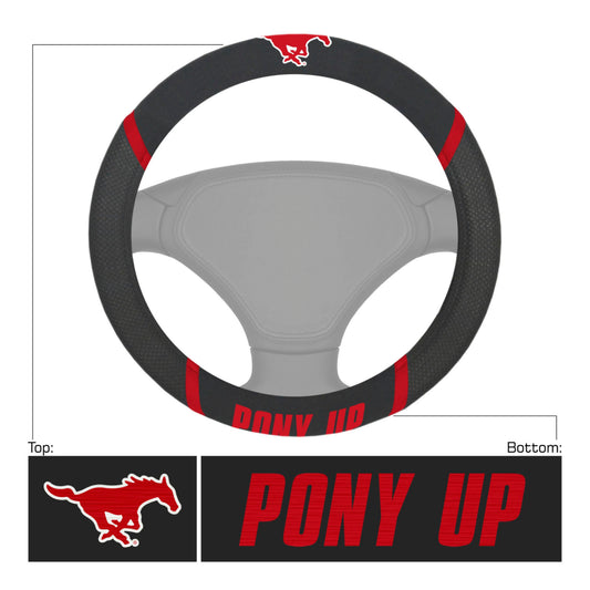 SMU Mustangs Embroidered Steering Wheel Cover