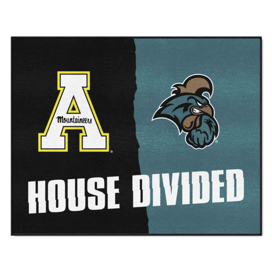 House Divided - Appalachian State / Coastal Carolina House Divided Rug - 34 in. x 42.5 in. - House Divided - Appalachian State / Coastal Carolina