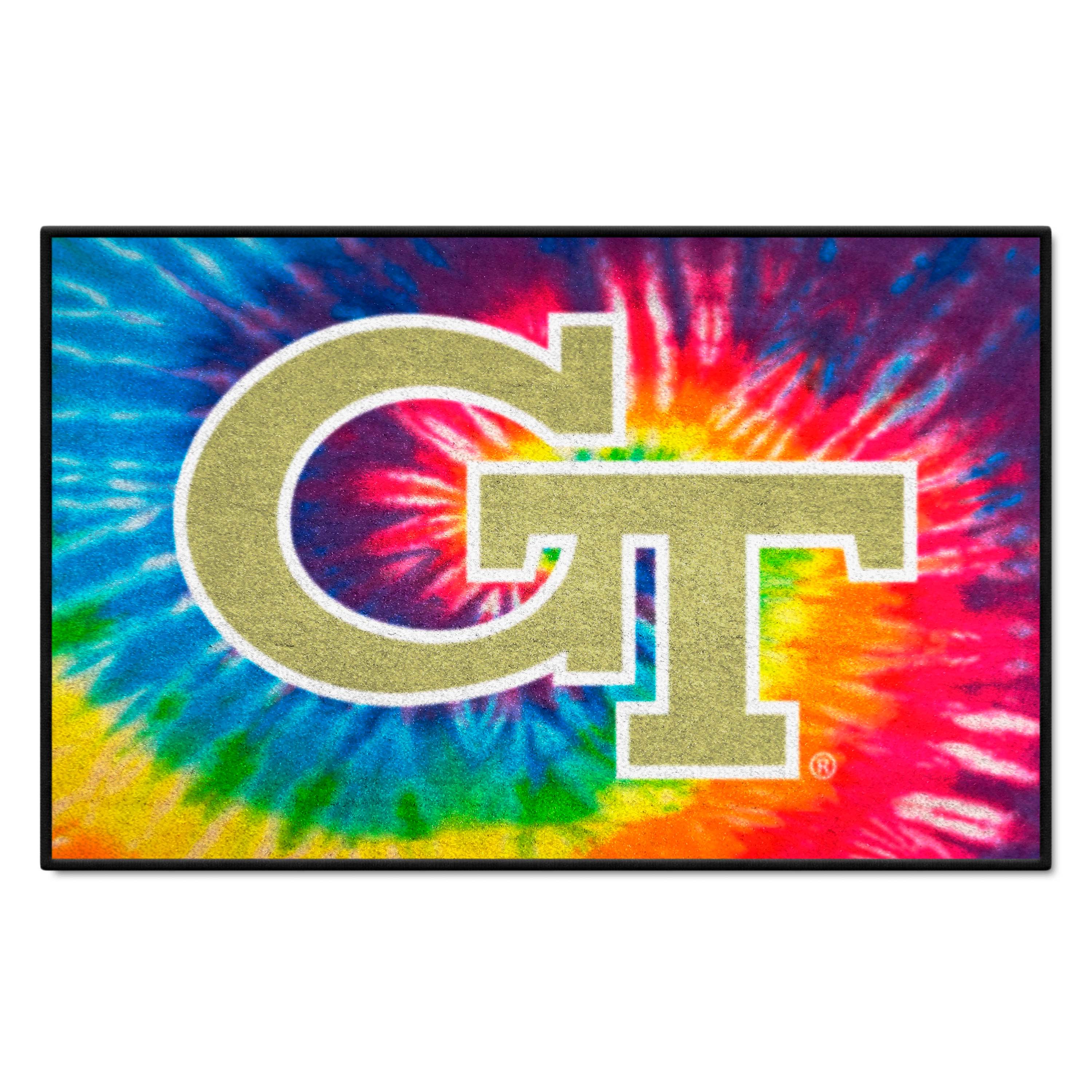 Georgia Tech Yellow Jackets Tie Dye Starter Mat Accent Rug - 19in. x 30in.